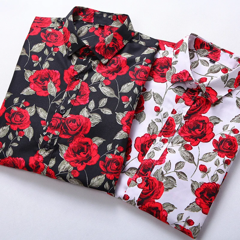 PANGTOU Homme Imprimé Hawaiian Chemises à Manches Courtes Bouton