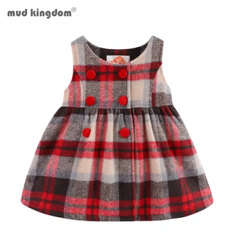 

Mudkingdom Little Girls Jumper Dress Faux Fashion Sleeveless Wool Cute Plaid Kids Dress Winter Girls Clothes