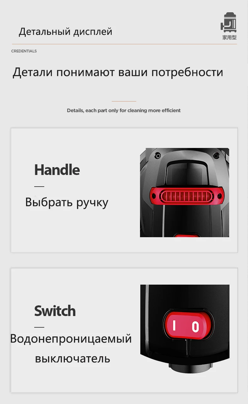JIE NUO бытовой пылесос с супер мощной мощностью ручной влажной и сухой двойного использования Бесшумная машина