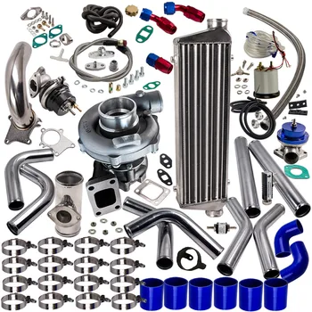 

T04E Turbocharger Kit+ intercooler+downpipe +oil lines+ boost Controller blow off valve For Nissan Patrol Y60 Y61 Turbocompresor