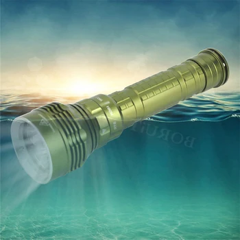 

BORUiT 5*XM-L2 LED Scuba Diving Flashlight Powerful 5000LM Underwater 100m Torch 18650/26650 Diver Submarine Lantern