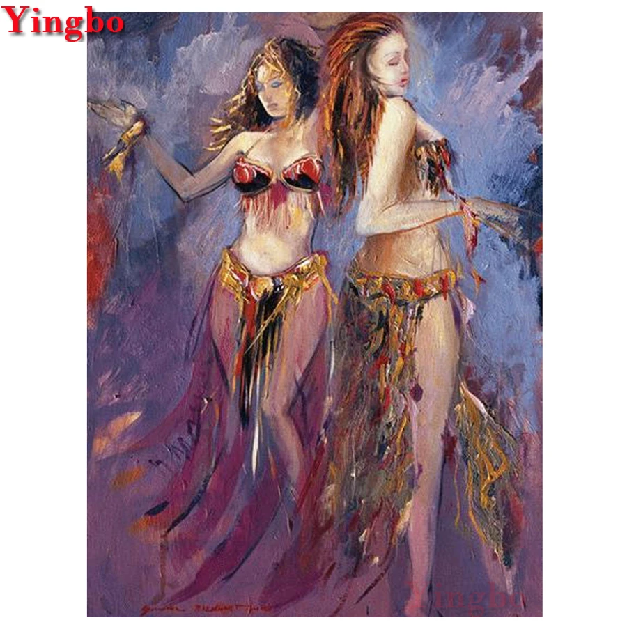 Diy Round Diamond Painting Sexy Beauty Dancer Mosaic Embroidery Rhinestones Pictures Full Square Needlework Craft Kit | Дом и сад