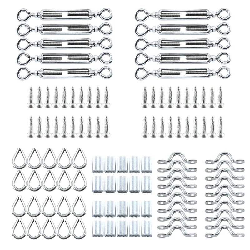 

10 Pack Cable Railing Kits Cable Railing Hardware for Wood Posts, Diy Balustrade