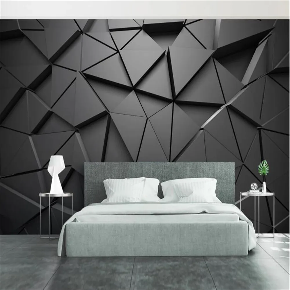 

Milofi3D solid geometric abstract gray triangle large mural background wall