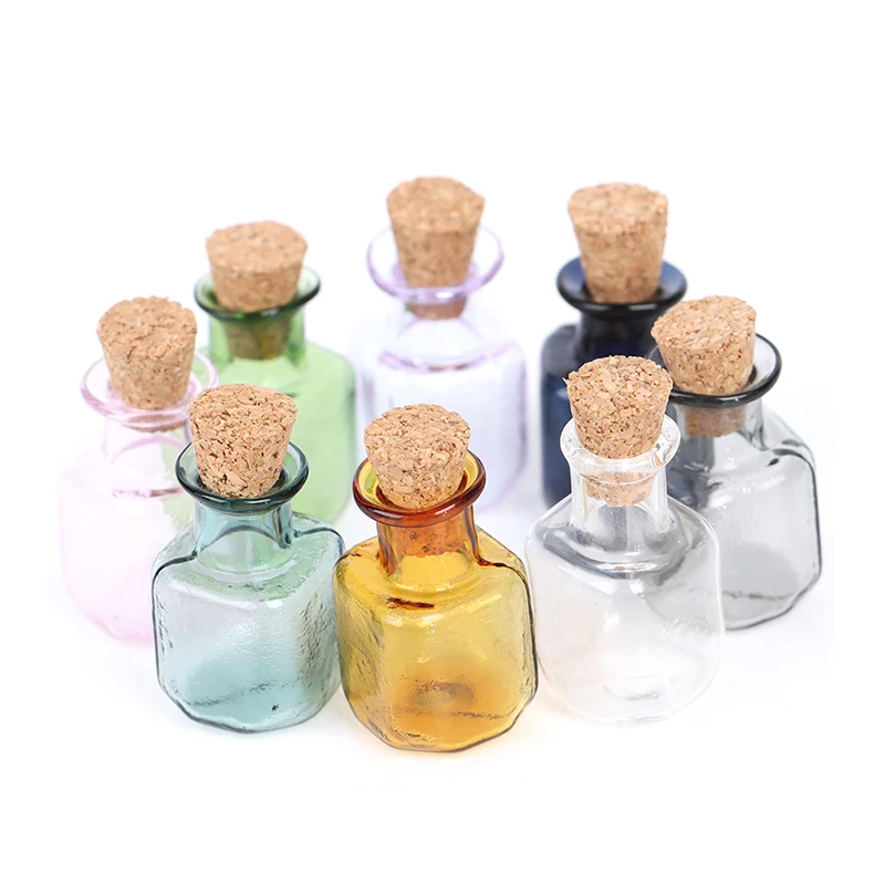 2Pcs 1/12 Dollhouse Miniature Glass Jar with Dried Food Lid for Kitchen Accessory Dolls Accessories Furniture Toys mini glass bottles kitchen food storage jars