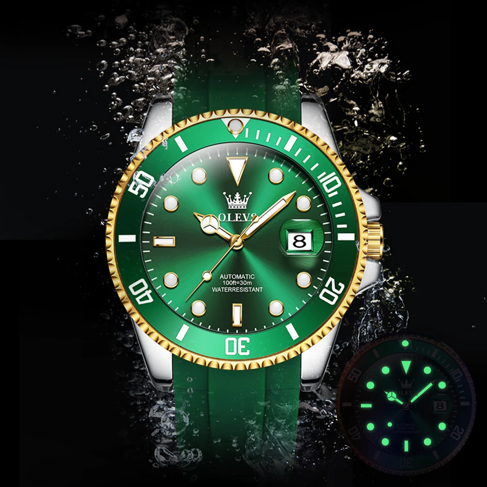 Original Luxury Automatic Watch Men Mechanical Movement Silicone Strap Waterproof Watches Top Brand Wristwatch Montre Homme +Box