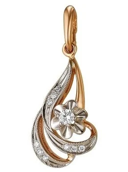 

Master brilliant flower pendant with 10 red gold diamonds