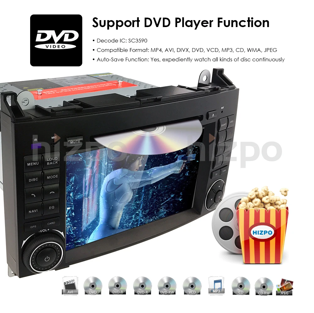 Best Car Multimedia Player GPS Android 9 2 Din DVD Automotivo For Mercedes/Benz/Sprinter/B200/B-class/W245/B170/W169 Radio DSP 4G+64G 14