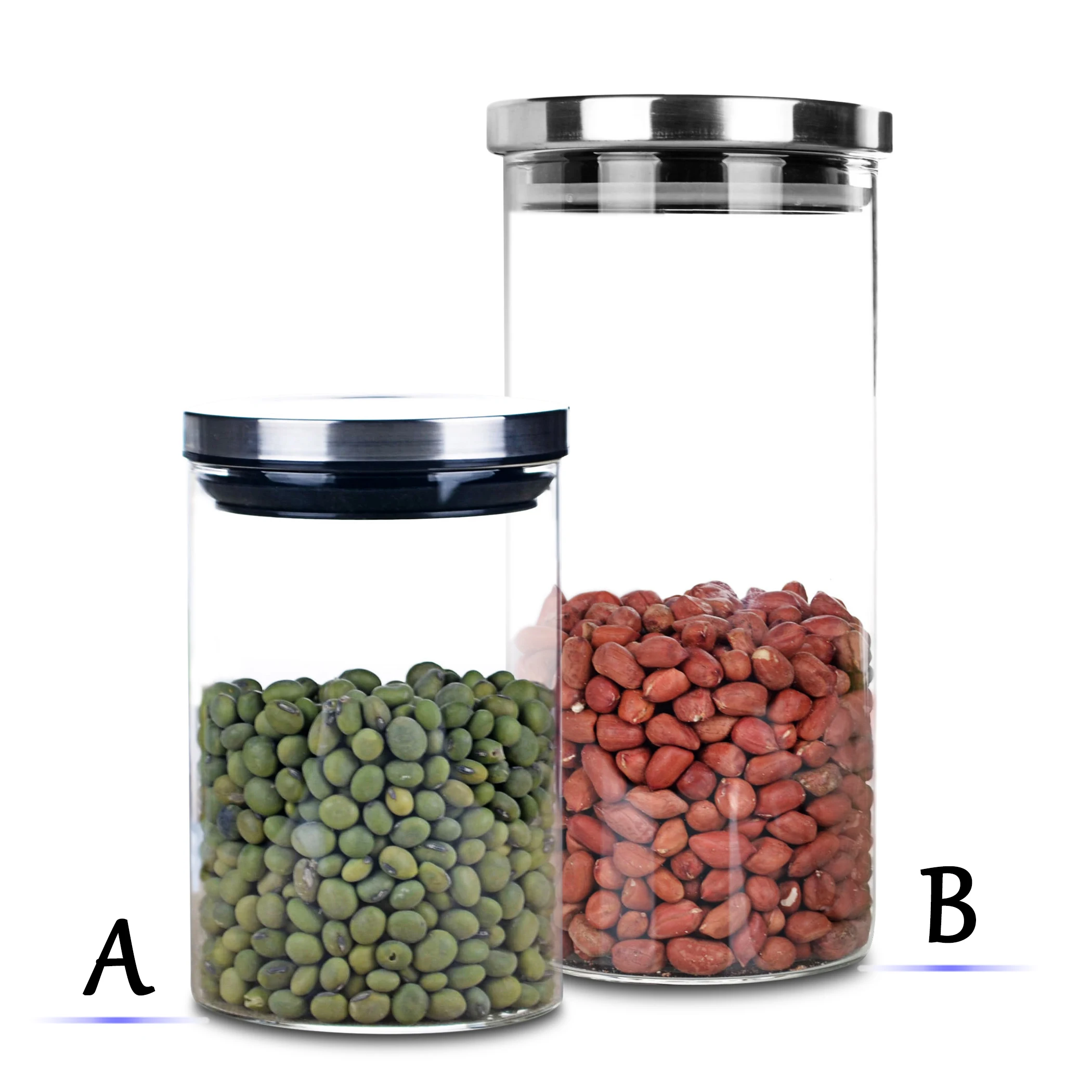 Lots Sized Heat Resistant Clear Glass Tea Candy Storage canister w/ Lid | Дом и сад