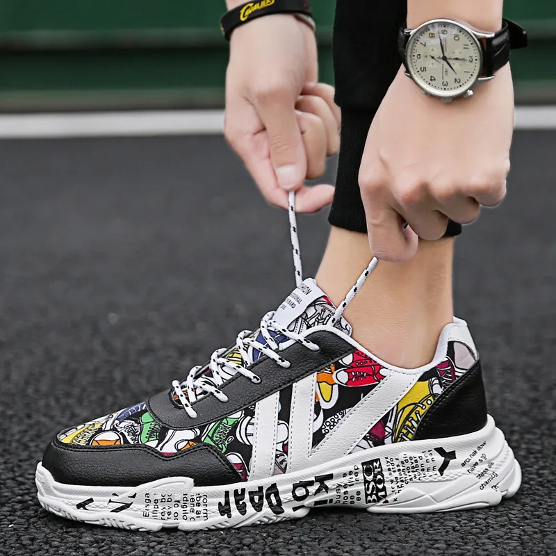 

2019 New Style Men Colored Cloth Athletic Shoes Trend of Fashion Casual Breathable Forrest Gump Board Shoe