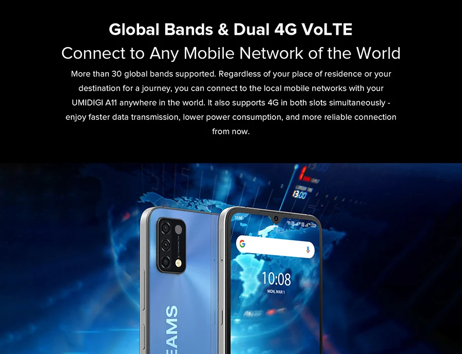 [IN STOCK]UMIDIGI A11 3GB 64GB 4GB 128GB Global Version Android 11 Smartphone Helio G25 6.53"16MP AI Triple Camera HD+ 5150mAh best poco smartphone