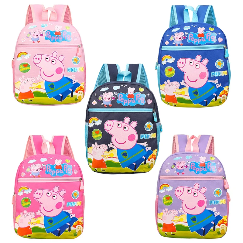 

New Peppa Pig Nursery Children's Bag George Action Figure Nylon Backpack Cute Cartoon Learning School Bag Handbag