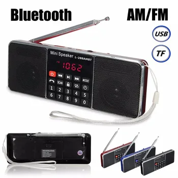 

Portable bluetooth FM/AM Radio Double Speaker Bass Voice LCD Digital Display Stereo Speaker MP3 Music Player Micro SD