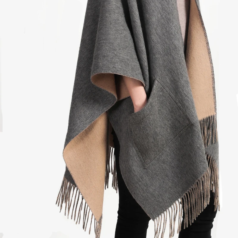  n/a Winter Scarf for Women Cape Flowers Scarves with Wool Scarf  Shawl Poncho (Color : Color 3, Size : 182cmX70cm) : Clothing, Shoes &  Jewelry
