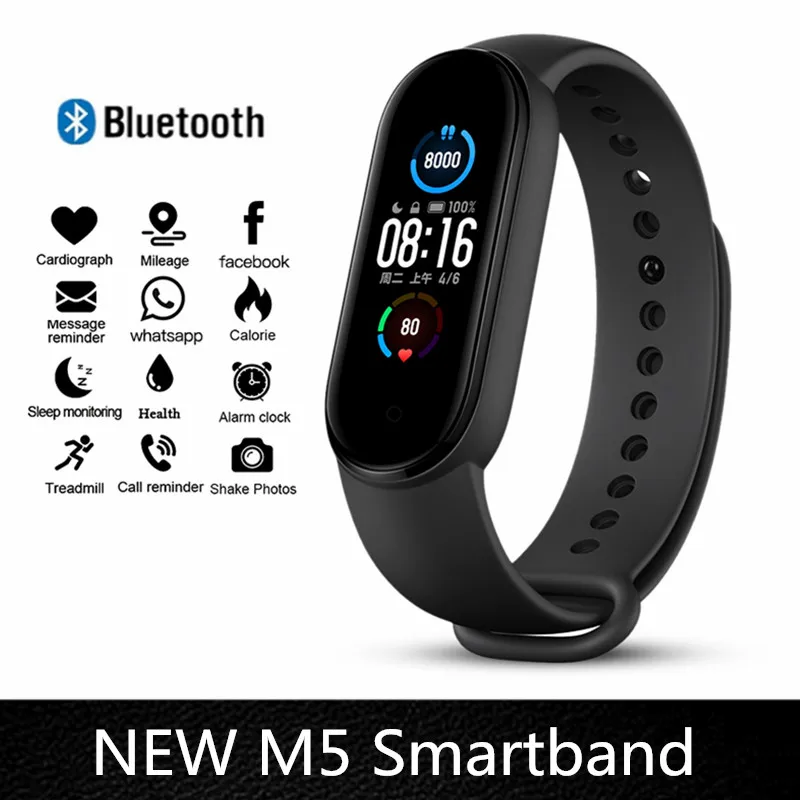 

2020 New Smart Band M5 Smart Bracelet IP67 Waterproof Smarthwatch Blood Pressure Fitness Tracker Smartband Fitness Wristbands