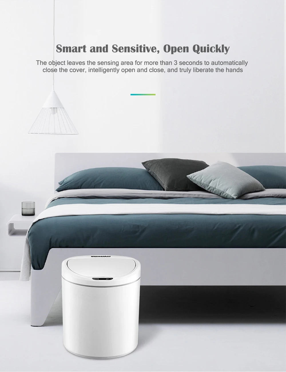 Intelligent Induction Trash Can No Contact for Kitchen Living Room Bathroom