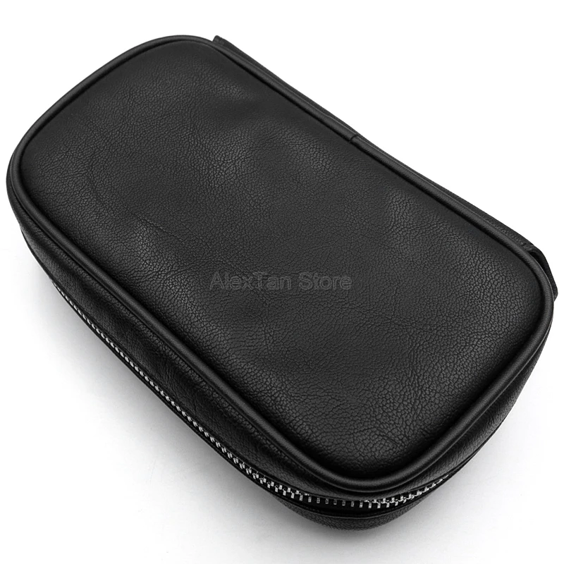 Черные классические кожаные табак Чехол для путешествий с сумкой трубой