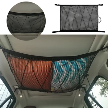 

Black Mesh Storage Bag Car Roof Cargo Mesh Storage Bag Hanging Organizer