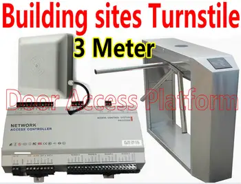 

Building sites' Tripod Turnstiles+3 Meter UHF RFID 900MHz Card Access Gate Reader+Web Network Access Controller Worker Gate kit