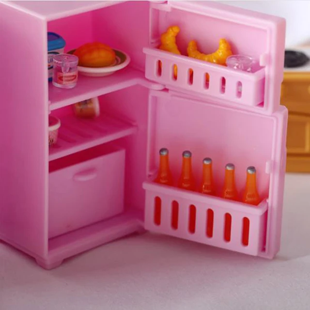 1 Pc plastic 1/12 Scale Dollhouse Miniature Kitchen Refrigerator for Dolls Living Room 1