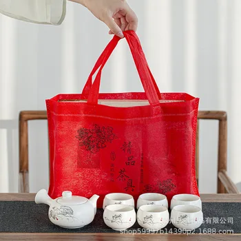 

New Style Snowflake Ceramic Tea Set Kung Fu Tea Set Mat Glaze Whole Set Top Grade Business Gifts 7 Head Customizable