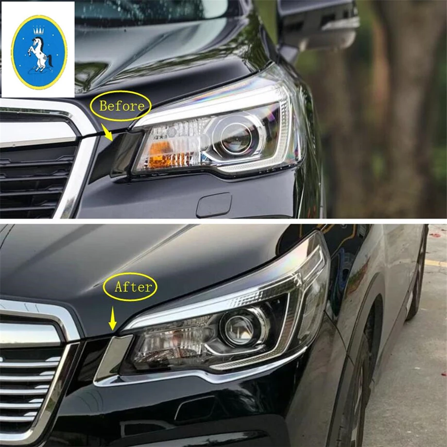 Yimaautotrims авто аксессуары передние фары лампы век бровей украшения Крышка отделка 2 шт. подходит для Subaru Forester