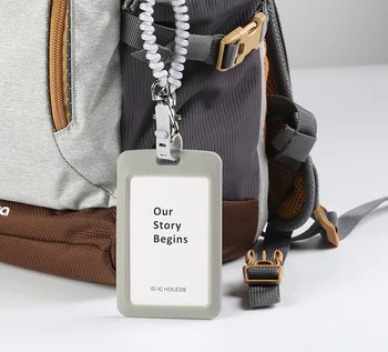 

Telescopic Spring Rope Fully Sealed Silica Gel Card Set Monthly Ticket Working Certificate Card Bus Card Set Key Buckle Telescop