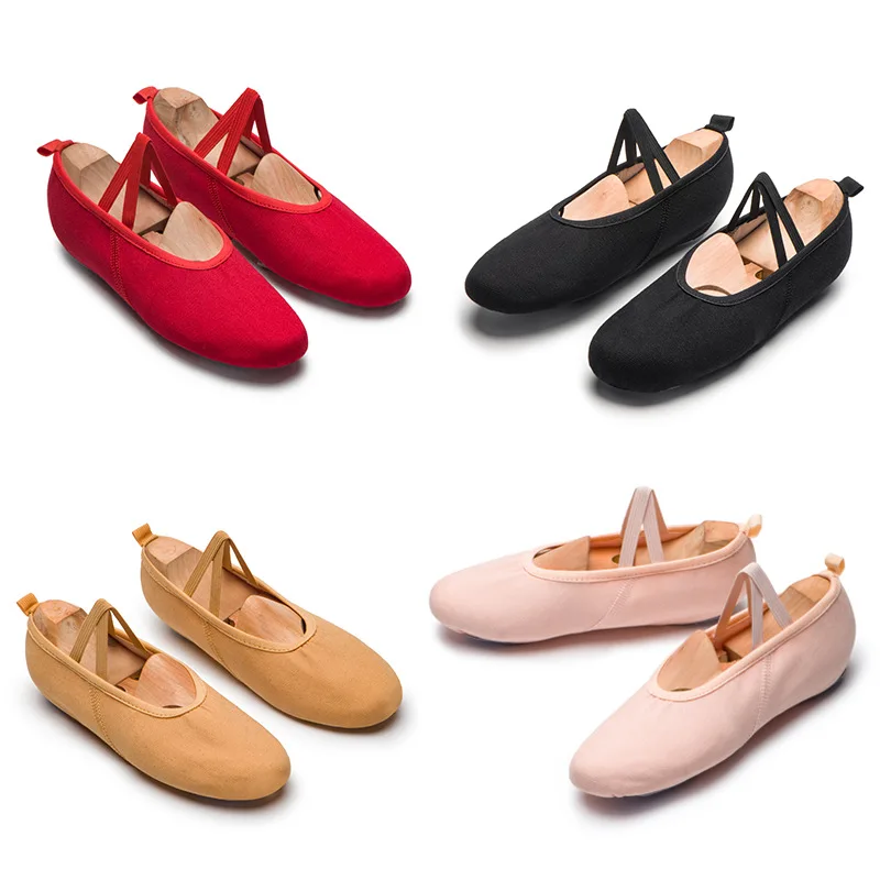 Children Adults Women's Soft Bottom Lace-Free Body Gymnastic Cat Claw Chinese Ballet Men's Elastic Dance Shoes