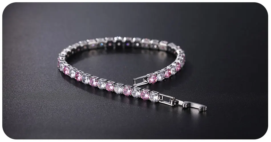 UMODE, розовый кристалл, теннисные браслеты для женщин, женские свадебные браслеты, циркониевые Роскошные ювелирные аксессуары, подарки для девочек UB0097G