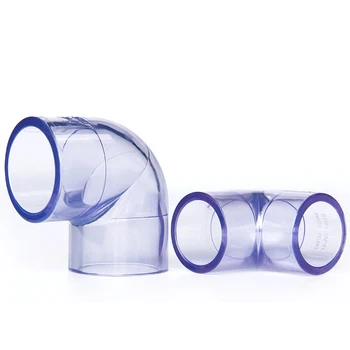 

20mm 25mm 32mm 40mm 50mm ID Transparent 90 Degree Elbow PVC Tube Joint Pipe Fitting Water Connector For Garden Irrigation