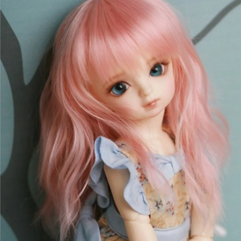 1/6 BJD/SD кукольный парик 6 минут высокотемпературный средний и длинный шаль вьющиеся волосы - Цвет: 2