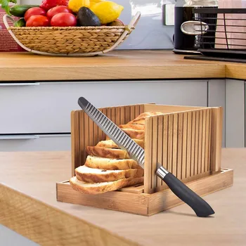 

Bamboo Bread Plate Toast Slicer Cut Toast Cut Bread Square Bag Toast Divider Household Professional Bread Cutter Mold