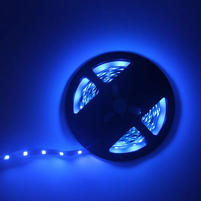 5m rgb Водонепроницаемый светодиодный полосы neon светильник 2835SMD светодиодный неоновый rgb гибкая светильник ленты адаптер 12 В - Испускаемый цвет: Синий