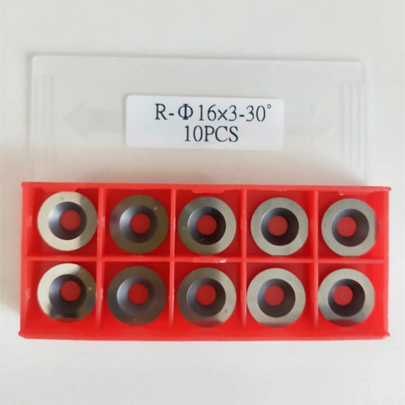 

10pcs 16mm 5/8'' Round Woodworking Tools Carbide Inserts Roughing Cutting Cutter High Strength 30 Degree HSS Material Finisher