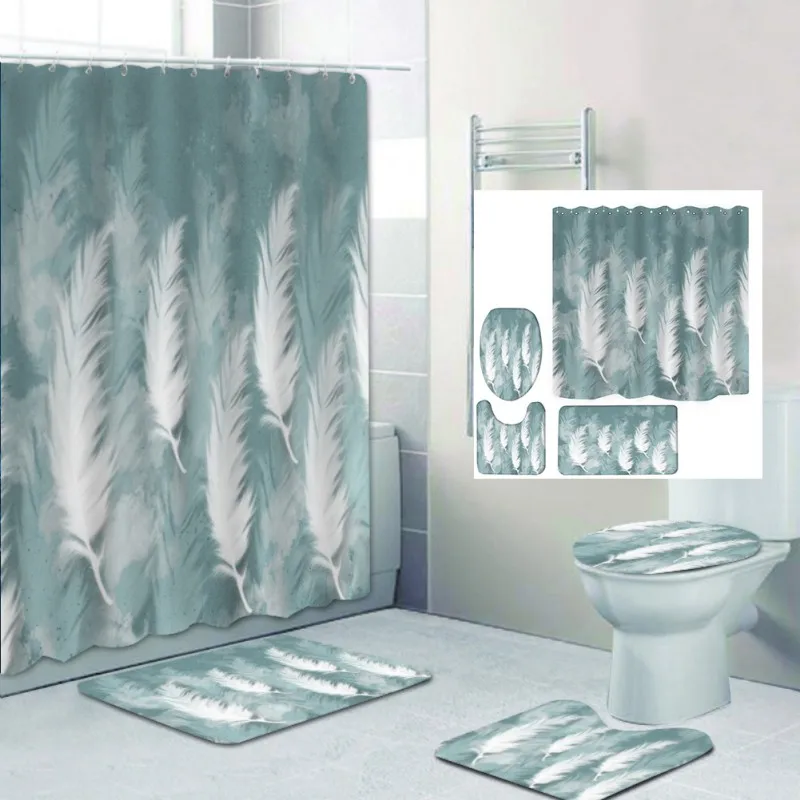 

Abstract Nature Bathroom Shower Curtain Quality Natural Waterproof Cloth Animal Scenery 3D Decorative Wall Totem Z