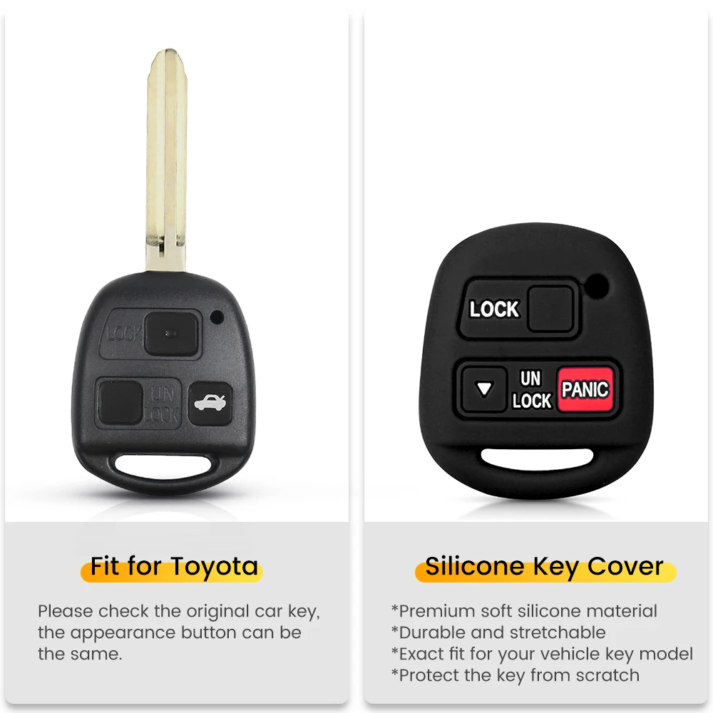 Фото Силиконовый чехол KEYYOU с 2/3 кнопками для Toyota FJ Cruiser Land 2008-2014 Yaris, Echo для Lexus ES GS LS IS RX SC LX RX400h №2