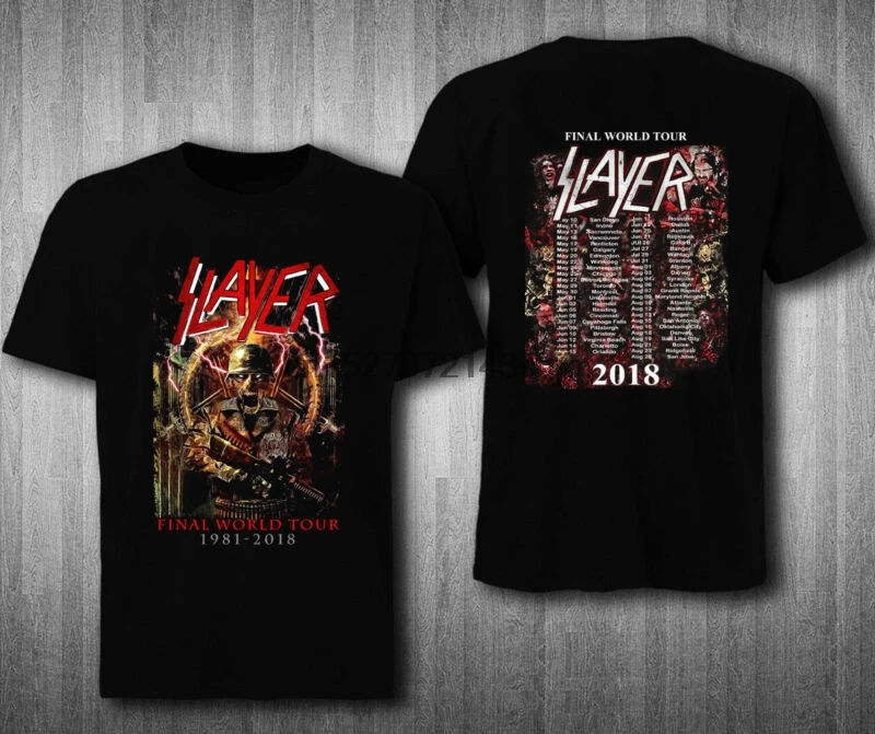 Slayer Окончательный Farewell World Tour 2018 T-SHIRT2 футболка ограниченной серии | Мужская