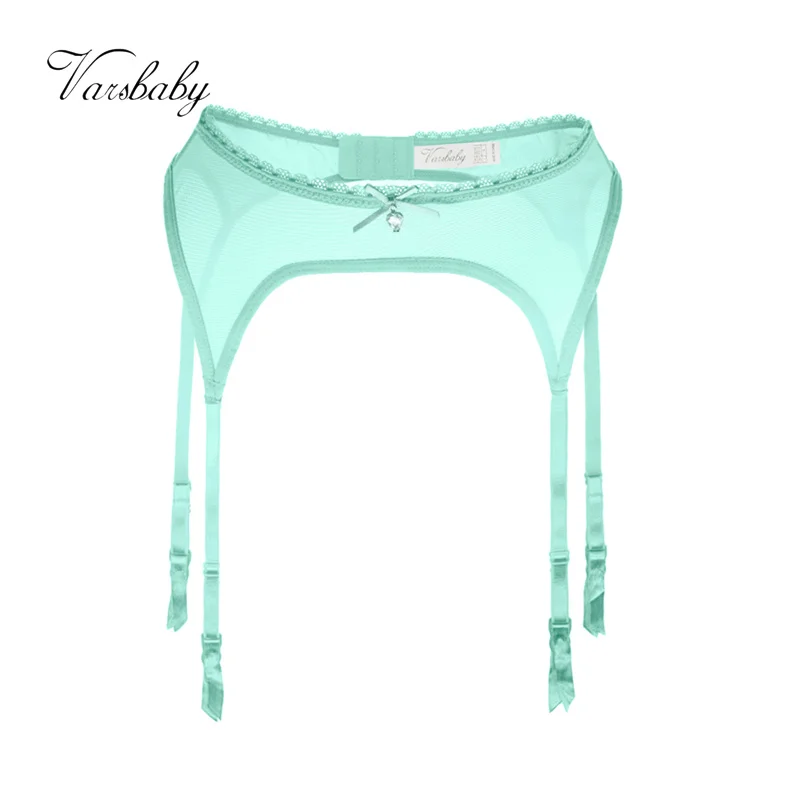 

Varsbaby Mint Green Sexy Transparent Garter S M L XL XXL Women Multi-color Belt