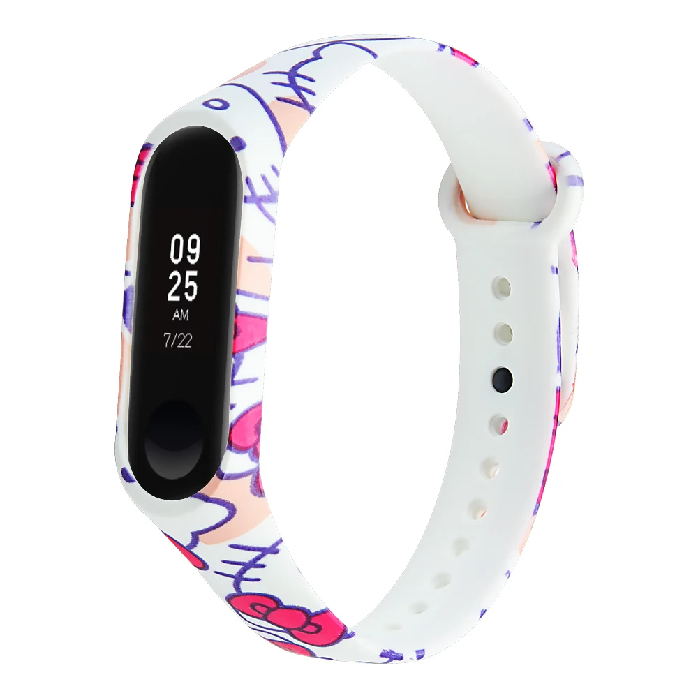 Новый браслет Joyozy с принтом силиконовый ремешок для xiaomi mi band 3 водонепроницаемый