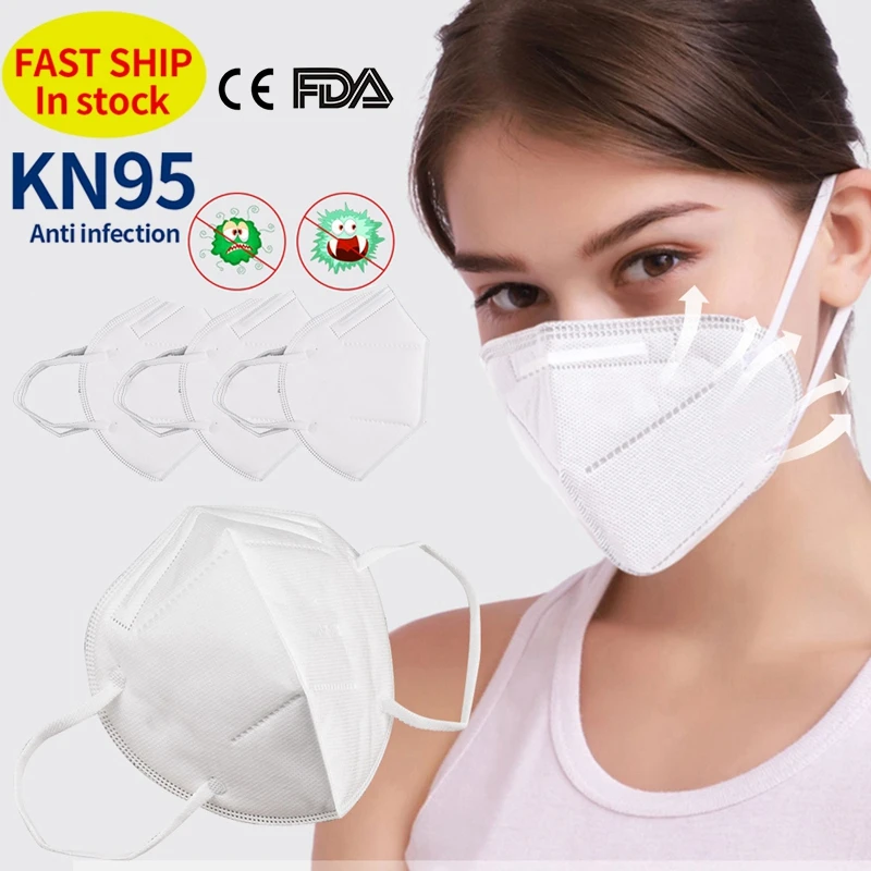 

20PCS KN95 Mask Dust Masks N95 FFP2 Mask Prevent Anti Dusts PM2.5 Bacterium Safety Disposable Mask Face Mouth Masks Ship Fast