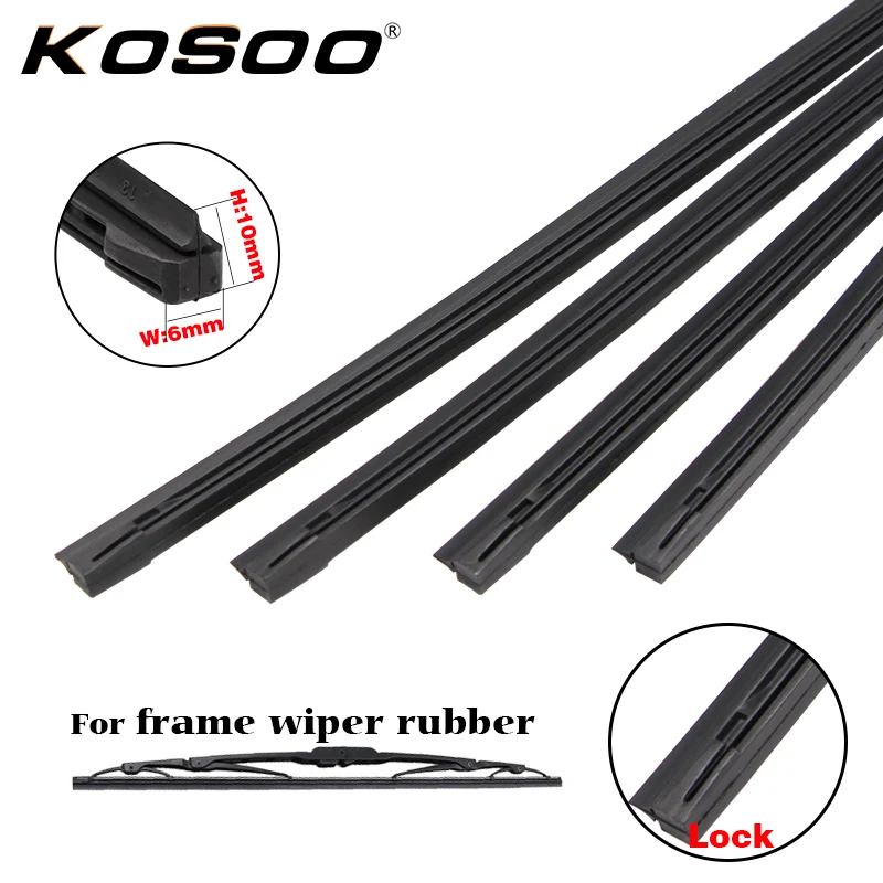 Kosoo Car Windscreen Wiper Blade Insert Natural Rubber Strips 6mm 14