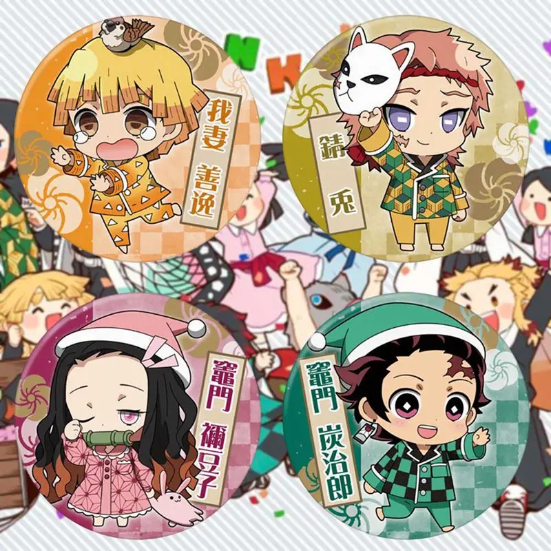 Аниме Demon Slayer: Kimetsu No Yaiba Kamado Tanjirou Косплей Bedge Japanses Манга Мультфильм собирать