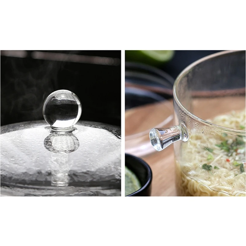 Прозрачная стеклянная кастрюля для супа, электрическая керамическая плита, нагревательная стеклянная чаша, крышка ручной работы, инструменты для приготовления пищи, домашняя кухонная утварь, кухонные гаджеты