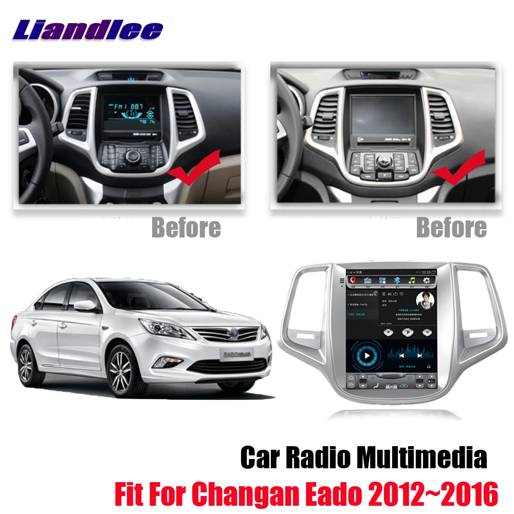Liandlee Android Tesla вертикальный экран для Changan Eado 2012 ~ 2016 Автомобильное Зеркало Carplay Link GPS