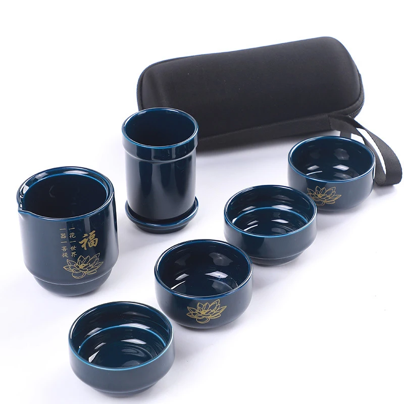 Портативный керамический чайный горшок Gaiwan чайные чашки ручной работы для