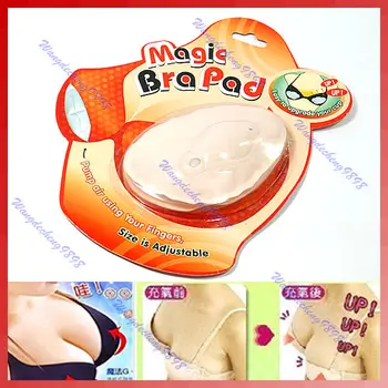 

Hot Sale 1Pair Washable Cotton Magic Inflatable Bra Pad Push Up Breast Pads