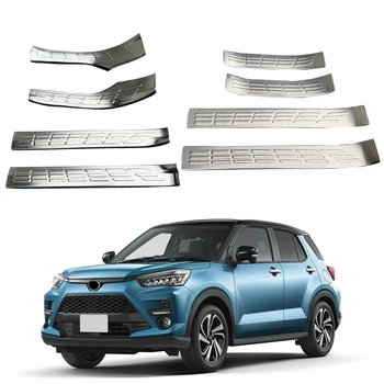 

Fit for Toyota Raize 2020 Car Exterior Accessories Steel Matte Car Door Scuff Plate Threshold Cover Trim 8pcs