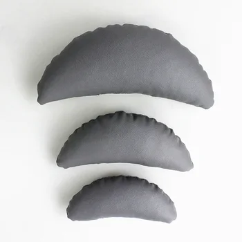 

3pcs PU Leather Posing Studio Fashion Photo Props Baby Stying Decoration Professional Unisex Crescent Shape Solid Newborn Pillow