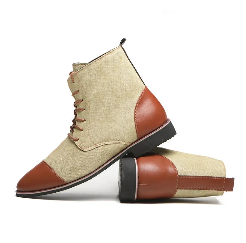 Большой размер(38-48) ботинки на шнуровке мужская обувь римские модные парусиновые ботинки на шнуровке Осенняя легкая обувь разноцветные ботинки на шнуровке