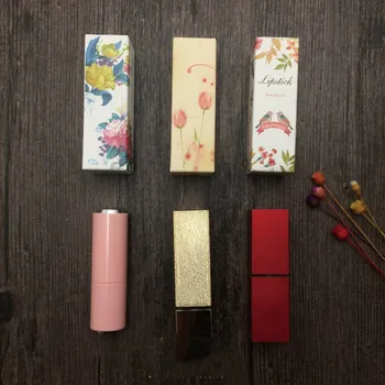 

Lip balm lipstick packaging box carton gold and silver card DIY 25x25x85mm 10pcs /50pcs different style box small size box